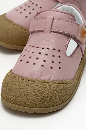 mnpc Unisex Çocuk Pudra Hakiki Deri Günlük İlk Adım Ayakkabı