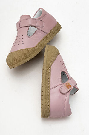 mnpc Unisex Çocuk Pudra Hakiki Deri Günlük İlk Adım Ayakkabı