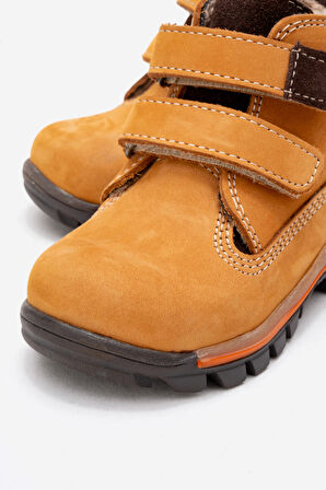 mnpc Erkek Çocuk Sarı Hakiki Deri Suya Dayanıklı Anatomik İlk Adım Bot