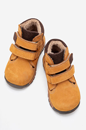 mnpc Erkek Çocuk Sarı Hakiki Deri Suya Dayanıklı Anatomik İlk Adım Bot