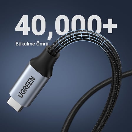 Gen2 100 W Thunderbolt 3 Type-C to Type-C Örgülü Uzatma Kablosu 1 Metre