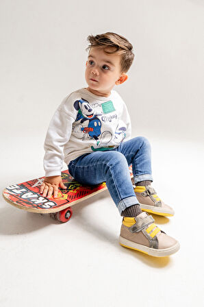 mnpc Erkek Çocuk Gri Hakiki Deri Suya Dayanıklı Anatomik İlk Adım Bot