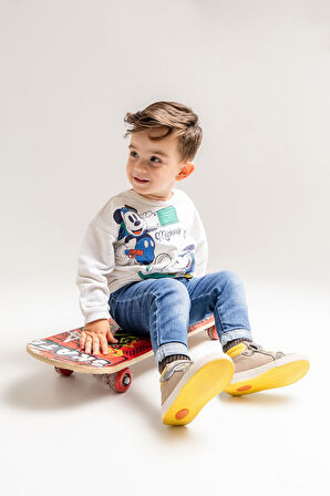 mnpc Erkek Çocuk Gri Hakiki Deri Suya Dayanıklı Anatomik İlk Adım Bot