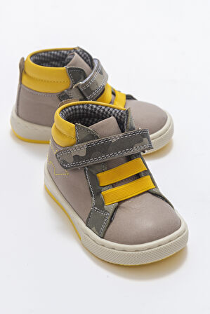 mnpc Erkek Çocuk Gri Hakiki Deri Suya Dayanıklı Anatomik İlk Adım Bot