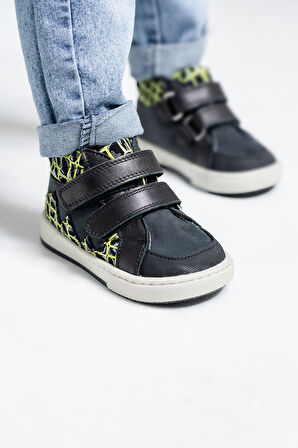 mnpc Erkek Çocuk Siyah Hakiki Deri Suya Dayanıklı Anatomik İlk Adım Bot