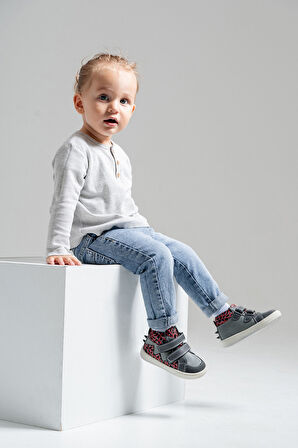 mnpc Erkek Çocuk Gri Hakiki Deri Suya Dayanıklı Anatomik İlk Adım Bot