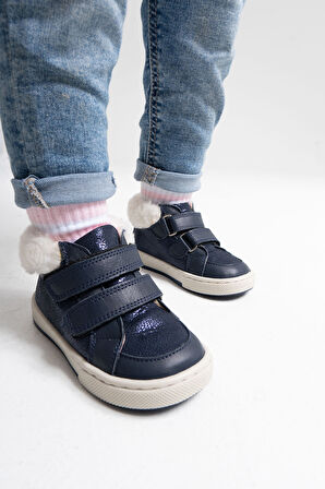 mnpc Kız Çocuk Lacivert Hakiki Deri Suya Dayanıklı Anatomik Günlük Bot