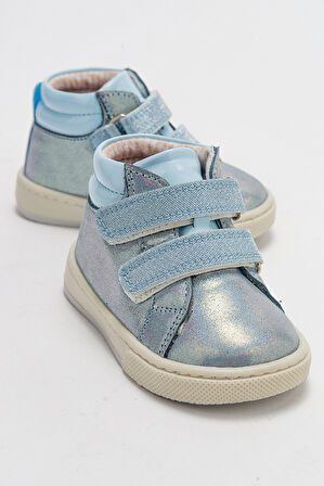 mnpc Kız Çocuk Mavi Hakiki Deri Suya Dayanıklı Anatomik Günlük Bot