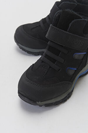 mnpc Erkek Çocuk Siyah Hakiki Deri Suya Dayanıklı Anatomik Günlük Bot