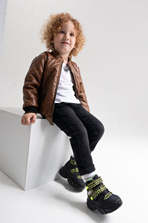 mnpc Erkek Çocuk Siyah Suya Dayanıklı Anatomik Günlük Bot