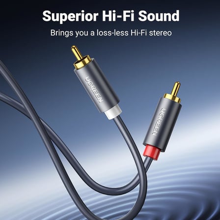 2RCA to 2RCA Ses Kablosu, 5 Metre, Antrasit