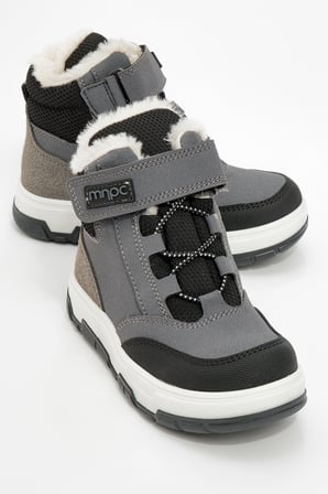 mnpc Erkek Çocuk Gri Suni Deri Suya Dayanıklı Anatomik Günlük Bot