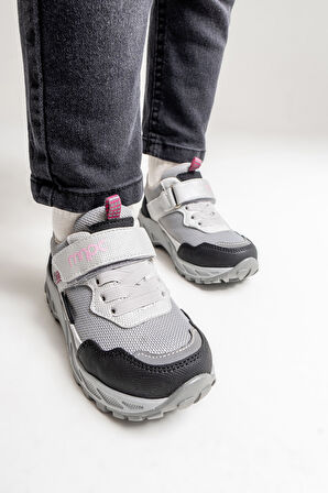 mnpc Kız Çocuk Gri-Pembe Su Geçirmez Anatomik Ayakkabı