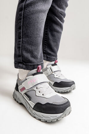 mnpc Kız Çocuk Gri-Pembe Su Geçirmez Anatomik Ayakkabı