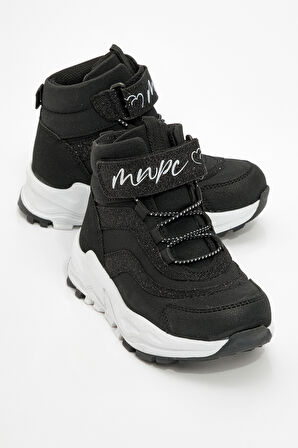 mnpc Kız Çocuk Siyah Suni Deri Suya Dayanıklı Anatomik Günlük Bot