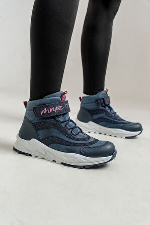 mnpc Kız Çocuk Lacivert Suni Deri Suya Dayanıklı Anatomik Günlük Bot