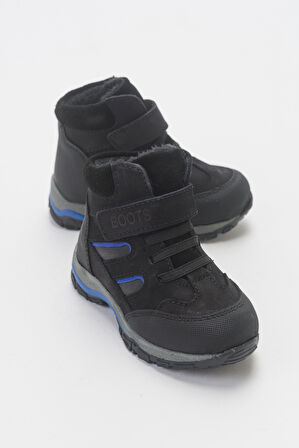 mnpc Erkek Çocuk Siyah Hakiki Deri Anatomik Günlük Bot