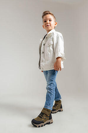 mnpc Erkek Çocuk Haki Hakiki Deri Anatomik Günlük Bot