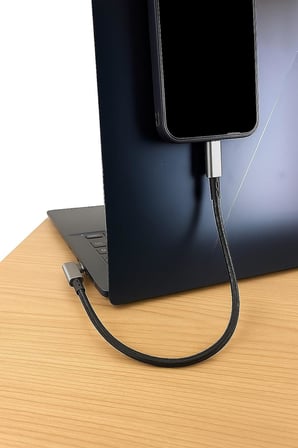 40Gbps 240W 4.0 Thunderbolt L Shape Type-C to Type-C Şarj, Data ve 8K 60Hz Data Transfer Kablosu Tip C 30 cm - PD240W