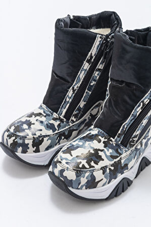 mnpc Erkek Çocuk Siyah Hakiki Deri Suya Dayanıklı Anatomik Günlük Bot