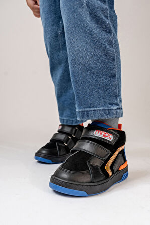 mnpc Erkek Çocuk Siyah Hakiki Deri Suya Dayanıklı Günlük Bot