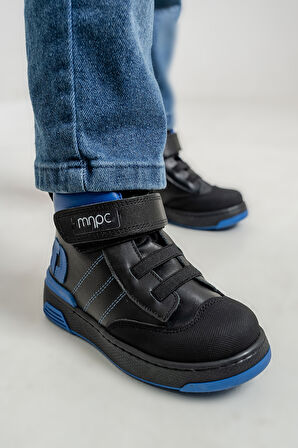 mnpc Erkek Çocuk Siyah Hakiki Deri Anatomik Günlük Bot