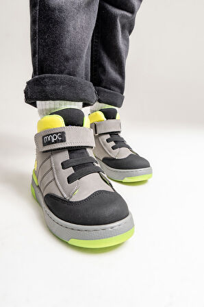 mnpc Erkek Çocuk Gri Hakiki Deri Anatomik Günlük Bot