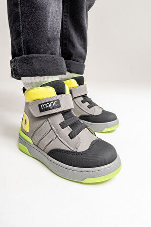 mnpc Erkek Çocuk Gri Hakiki Deri Anatomik Günlük Bot