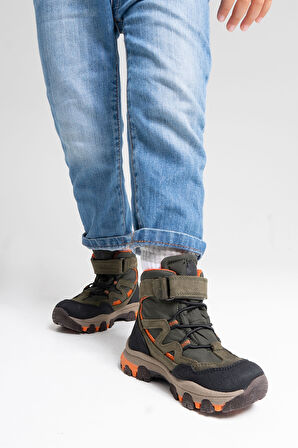 mnpc Erkek Çocuk Haki Hakiki Deri Anatomik Günlük Bot