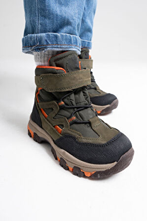 mnpc Erkek Çocuk Haki Hakiki Deri Anatomik Günlük Bot