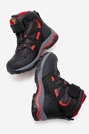 mnpc Erkek Çocuk Siyah-Kırmızı Hakiki Deri Anatomik Günlük Bot