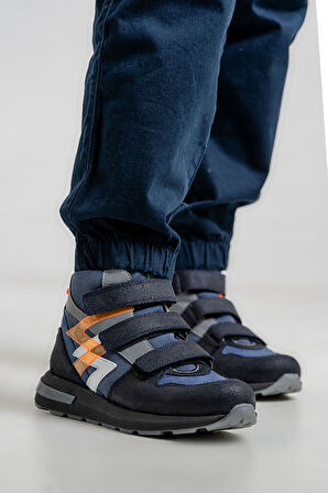 mnpc Erkek Çocuk Lacivert Hakiki Deri Suya Dayanıklı Anatomik Günlük Bot