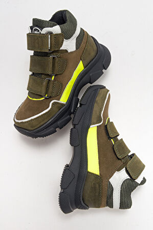 mnpc Erkek Çocuk Haki Hakiki Deri Anatomik Günlük Bot