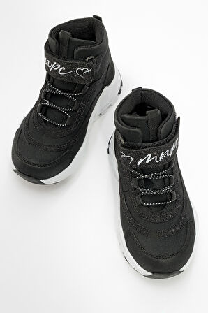 mnpc Kız Çocuk Siyah Suni Deri Suya Dayanıklı Anatomik Günlük Bot