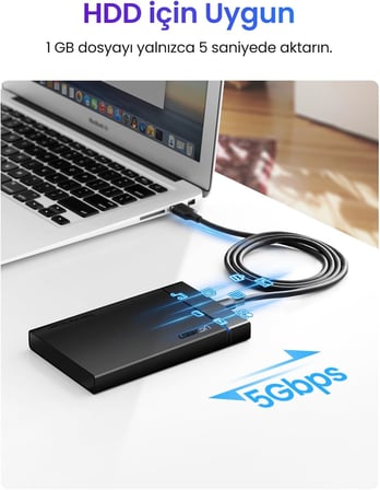 USB 3.0 Type-C Data ve Şarj Kablosu 50 cm