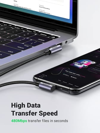 USB to Type-C 90 Derece Şarj ve Data Kablosu 2 Metre