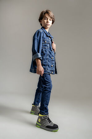 mnpc Erkek Çocuk Gri Hakiki Deri Anatomik Günlük Bot