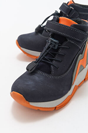 mnpc Erkek Çocuk Lacivert Hakiki Deri Suya Dayanıklı Günlük Bot