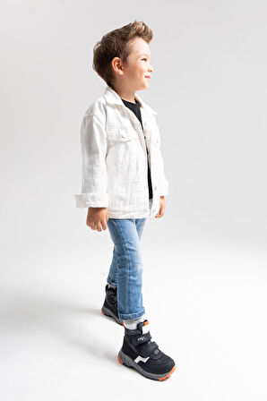 mnpc Erkek Çocuk Siyah Hakiki Deri Anatomik Günlük Bot