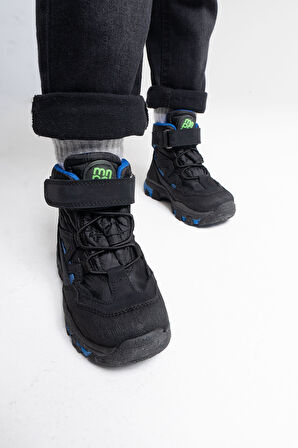 mnpc Erkek Çocuk Siyah Hakiki Deri Anatomik Günlük Bot