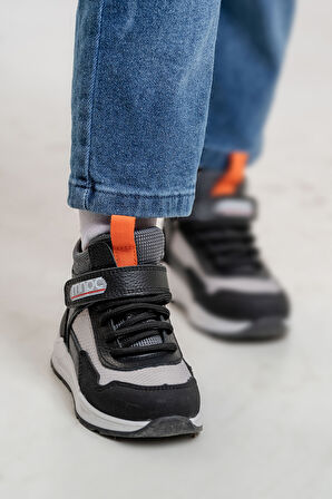 mnpc Erkek Çocuk Siyah Hakiki Deri Suya Dayanıklı Anatomik Günlük Bot