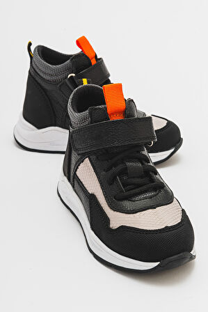 mnpc Erkek Çocuk Siyah Hakiki Deri Suya Dayanıklı Anatomik Günlük Bot