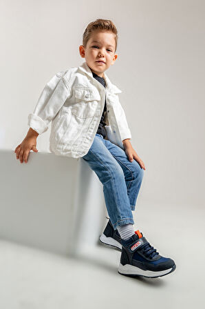 mnpc Erkek Çocuk Lacivert Hakiki Deri Suya Dayanıklı Anatomik Günlük Bot