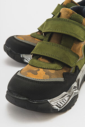 mnpc Erkek Çocuk Haki Hakiki Deri Suya Dayanıklı Günlük Bot