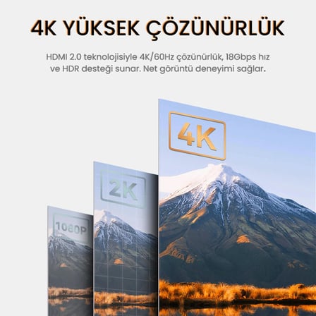 V-H108 18Gbps HDR 4K 60Hz 3D HDMI 2.0 Kablo 3 Metre
