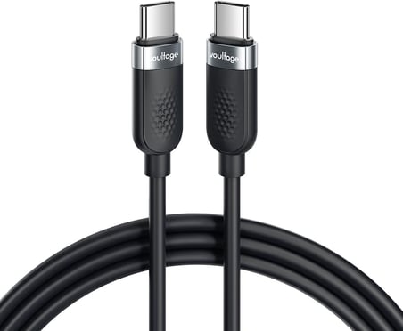USB-C to USB-C Silikon Hızlı Şarj ve Veri Kablosu, 60W PD 480 Mbps, Yumuşak ve Dolaşmaya Dirençli, Telefon Tablet Laptop Uyumlu, 1 Metre, Siyah