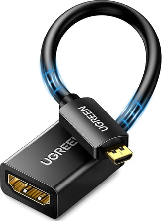 Mikro HDMI Adaptörü 4K 60Hz Mikro HDMI - HDMI Adaptörü 3D 1080P HDMI Tip D - A Mikro HDMI Adaptör Kablosu Raspberry Pi 4, Gopro 7, 6, 5, Kamera, ODROID vb. İle Uyumlu. Siyah