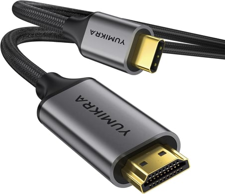 USB-C to HDMI Kablo, HDMI 2.1 8K@60Hz 4K@240Hz 48GBPS HDCP HDR, DeX Mode, Thunderbolt 5/4/3 ile Uyumlu, Macbook Air/Pro, iPad Pro/Air ile Uyumlu, 2 Metre