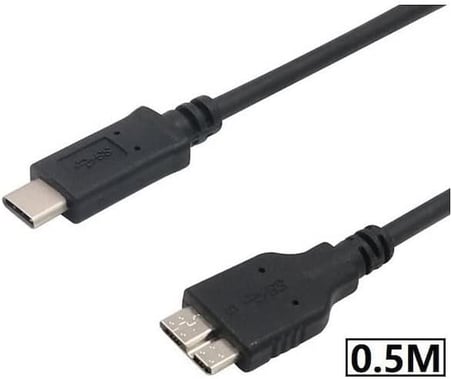 Usb Type C To Micro Usb 3.0 Taşınabilir Hdd Hard Disk Kablosu 0.5M (50cm)