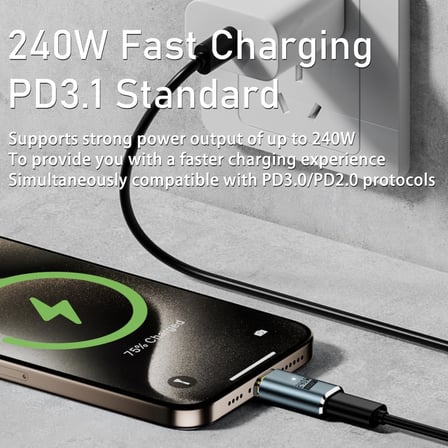240W PD3.1 Manyetik USB-C Adaptör | 40Gbps USB4.0 Veri Aktarımı | Tam Fonksiyonlu ve Çok Yönlü OTGET